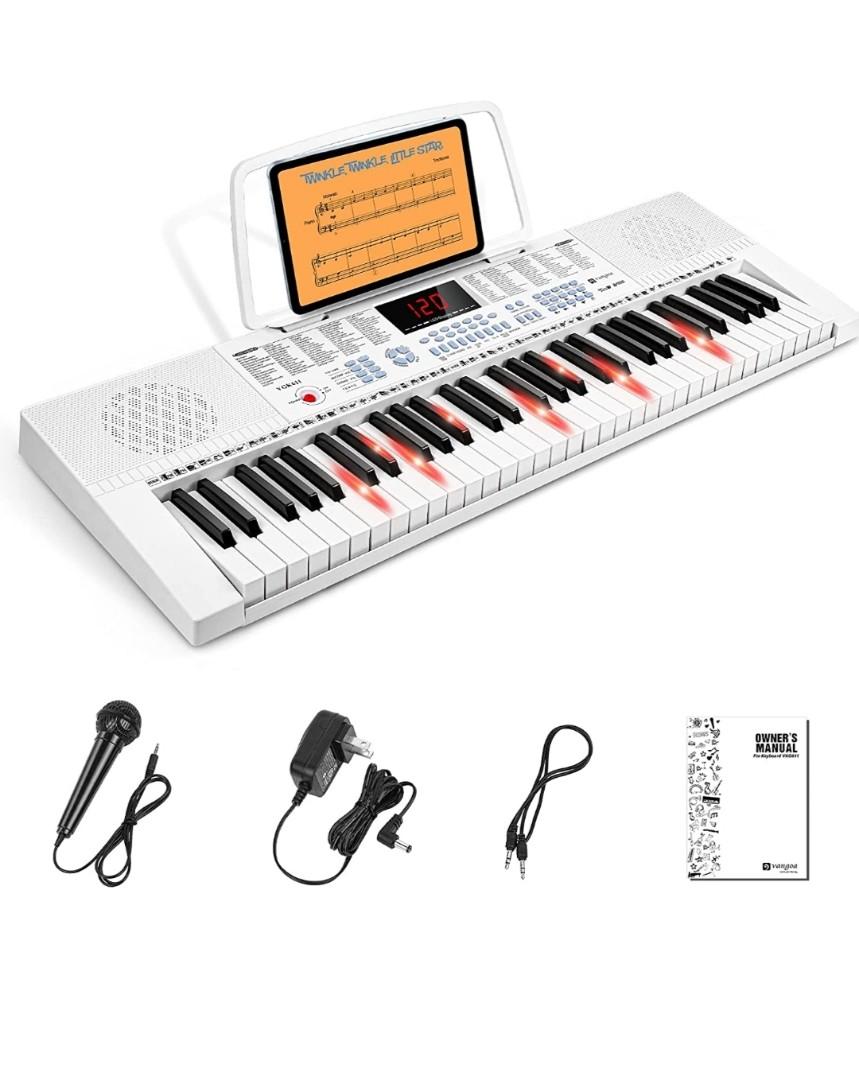 thumbnail image 2 of Vangoa 61-Key Light-Up Keyboard Piano For Beginners - Portable Electric Piano With Stand, Bench, Headphones, Microphone, 600 Tones 2 of 10