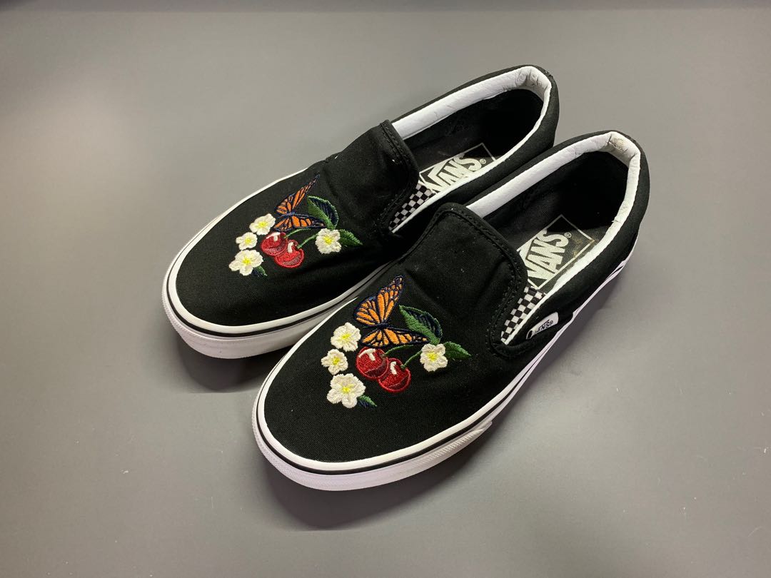 Cherry checkerboard slip sales on vans