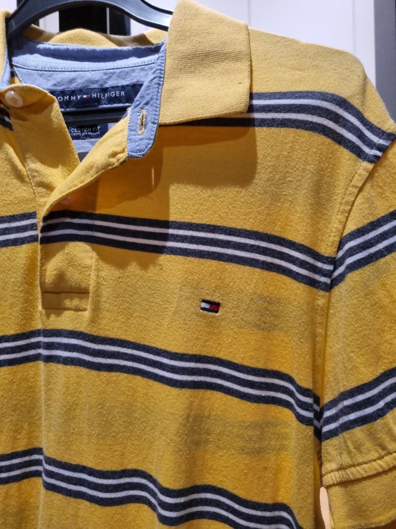 tommy hilfiger yellow polo shirt