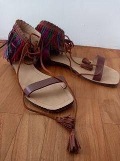 Zara Fringe Flat Sandals with Tassles