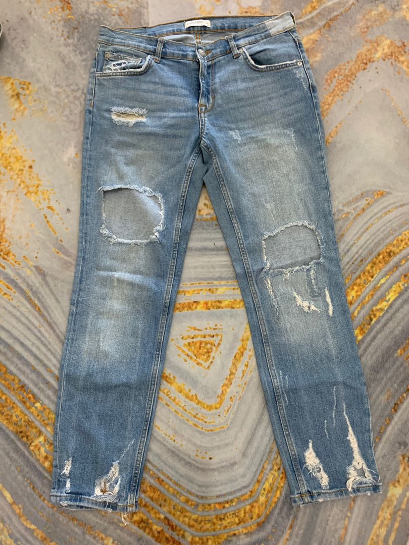 Zara ripped jeans, Fesyen Wanita 