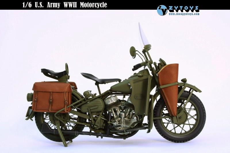 ZY TOYS 1/6 WWII U.S. ARMY MILITARY HARLEY DAVIDSON MOTORCYCLE - RARE