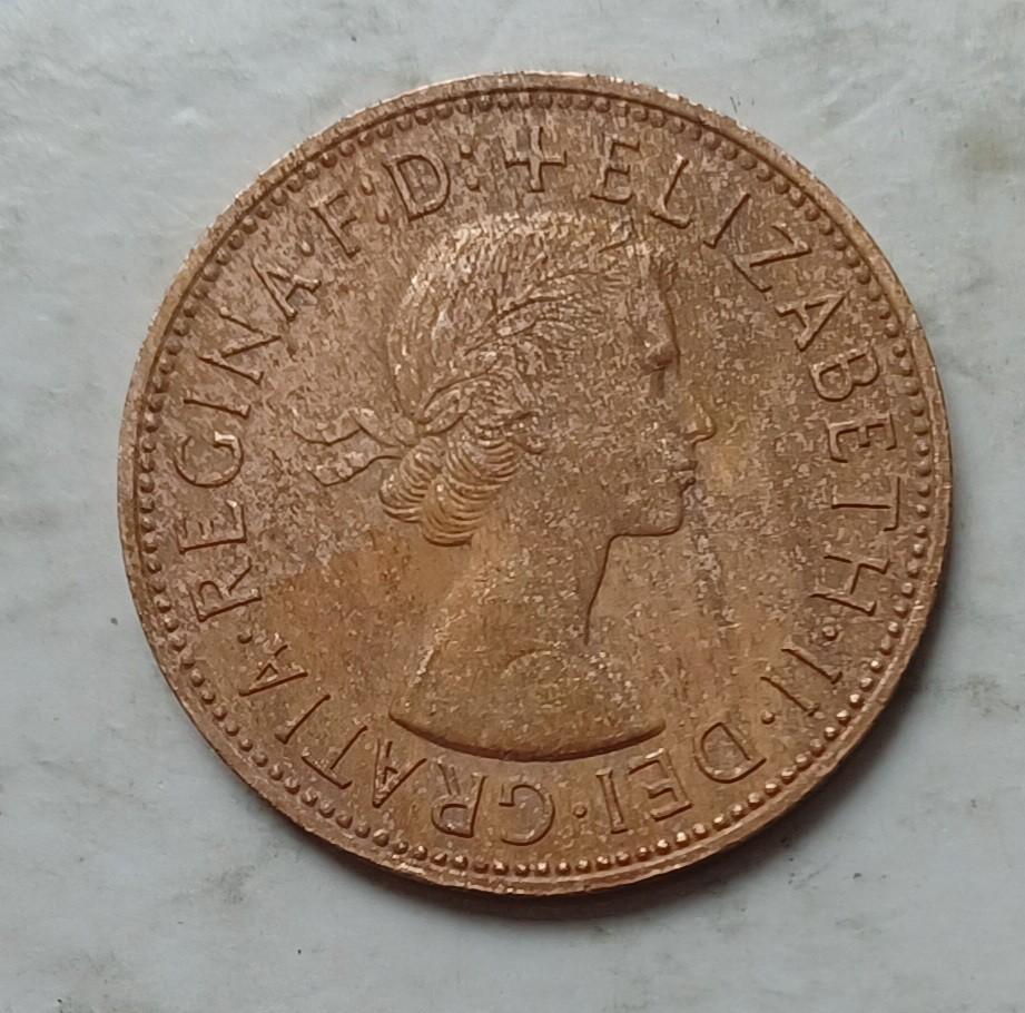 英國1961年1便士硬幣一枚（品相實物如圖，表面清洗過）, 興趣及遊戲, 收藏品及紀念品, 錢幣- Carousell