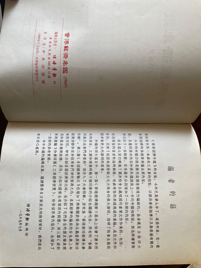 香港經濟年鑑1969年#小說#二手書#收藏書#雜誌, 興趣及遊戲, 書本& 文具