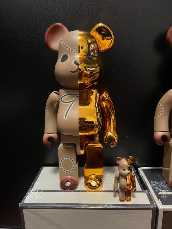 Bearbrick Mihara Yasuhiro 100% u0026 400% Set ( Gold u0026 Brown )