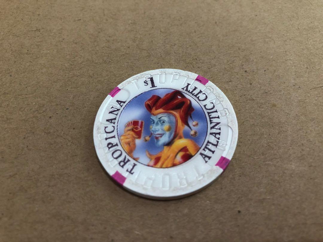 全球賭場絕版籌碼錢幣系列）美國Atlantic City 大西洋城TROPICANA 賭場1990年超罕有1 美元籌碼（經典美國 賭城經濟起飛年代開埠籌碼最強代表發行量低