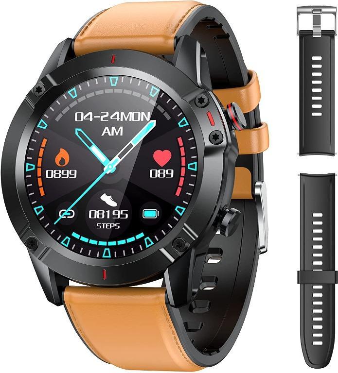 AGPTEK G20 Smart Watch for Men, HD Touch Screen Full Waterproof IPX68, 7 Sports Heart Rate