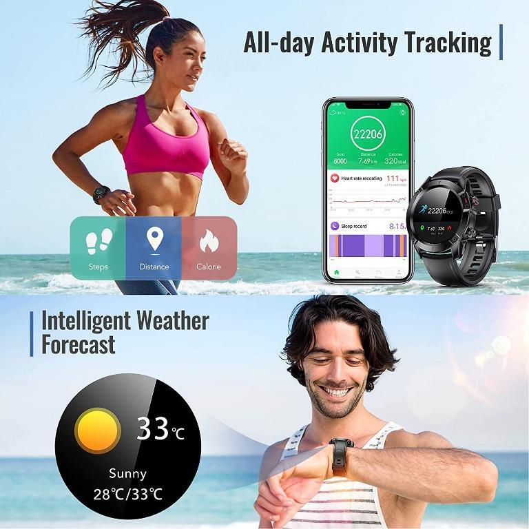 AGPTEK G20 Smart Watch for Men, HD Touch Screen Full Waterproof IPX68
