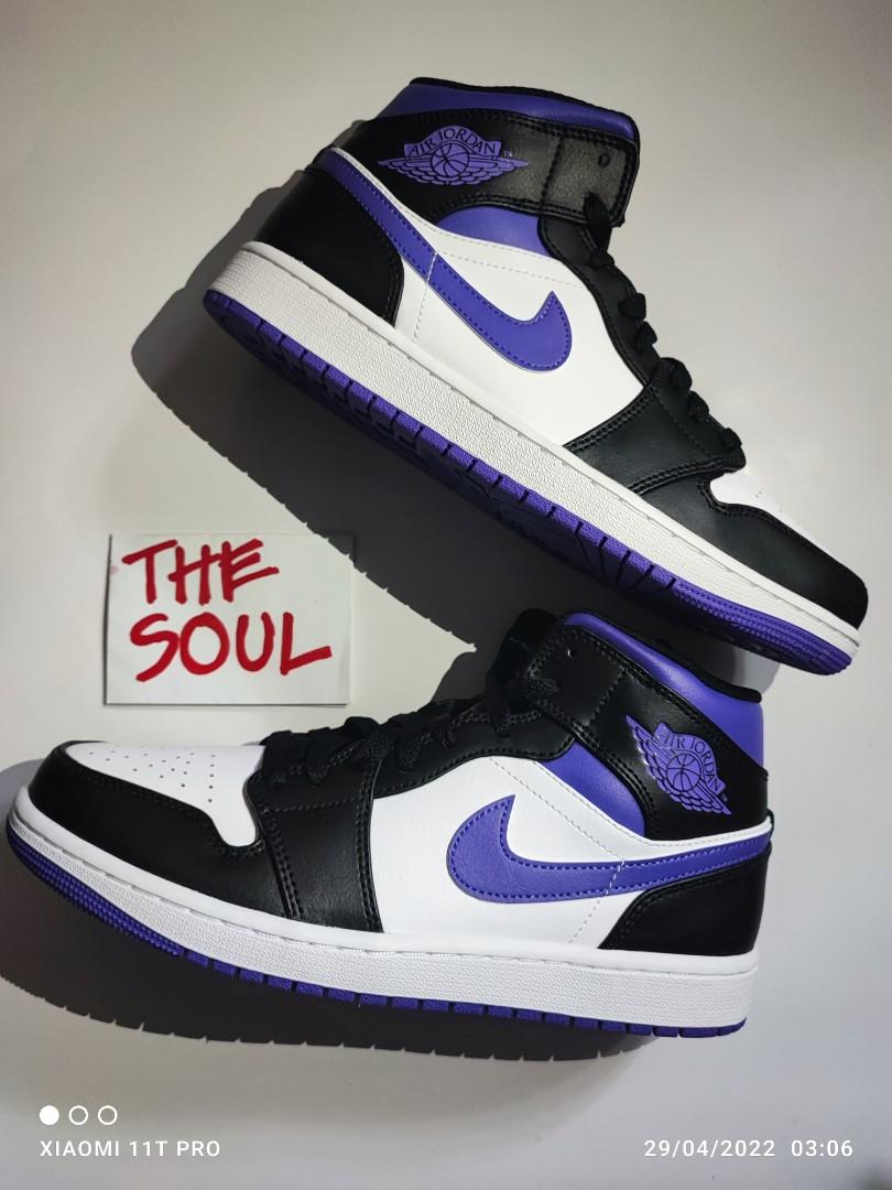 Jordan 1 hotsell mid violet noir