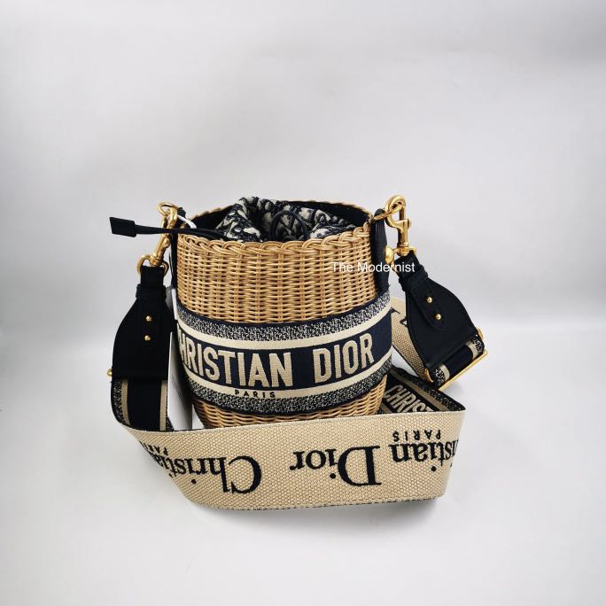 Authentic Dior Wicker Bucket Bag, Luxury, Bags & Wallets on Carousell
