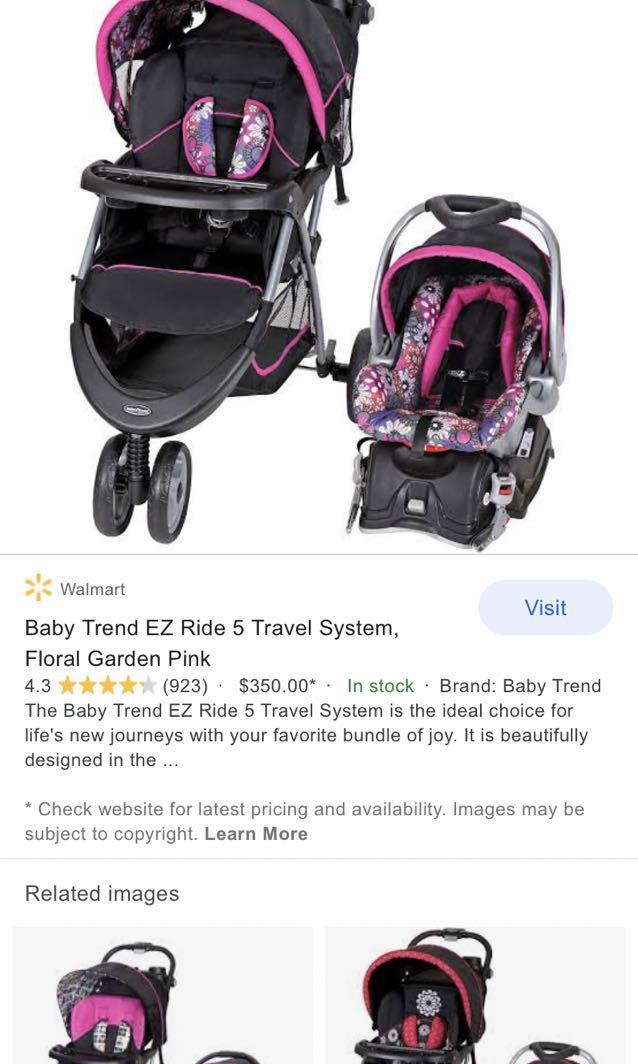 Baby trend ez ride 5 travel system floral garden discount