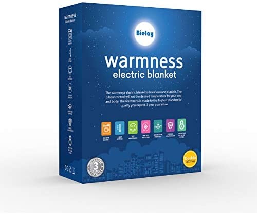 Bielay Warmness Double Electric Blanket 100% Control with 3 Heat Settings 