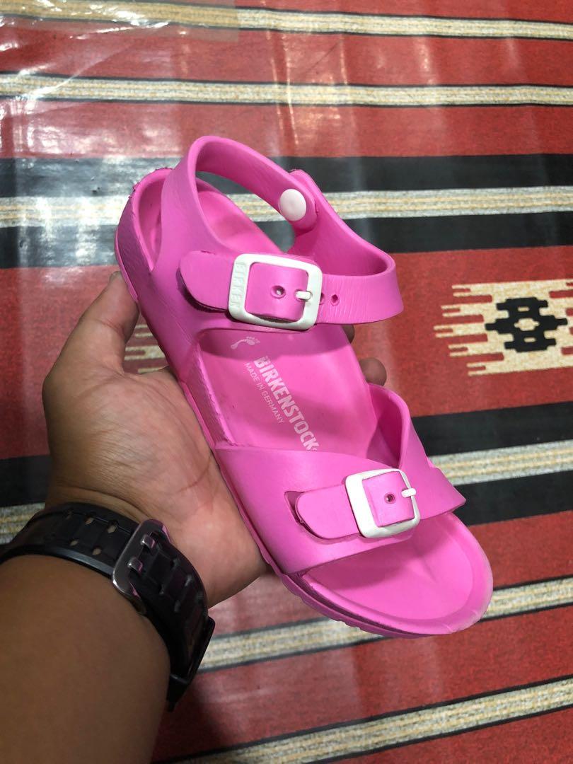 Pink rubber top birkenstocks
