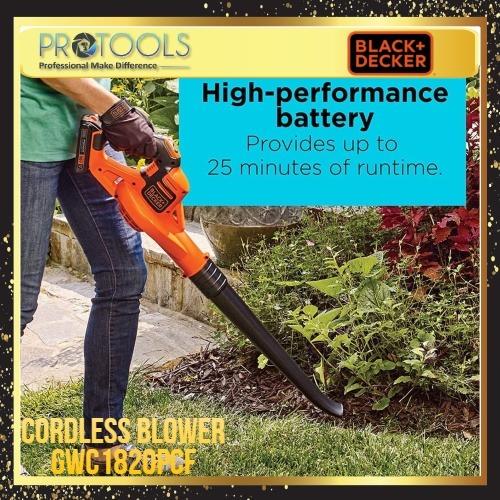 BLACK & DECKER GWC1820PCF-B1 18V Leaf Cordless Blower