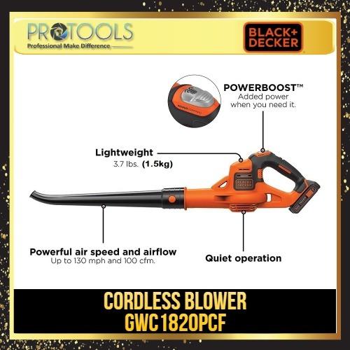 BLACK & DECKER GWC1820PCF-B1 18V Leaf Cordless Blower