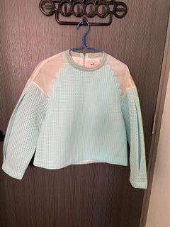 BN Baby Blue Puffy-Sleeves Knitted Top