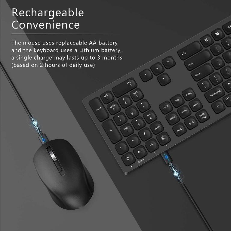 [BNIB] Jelly Comb IWGWJTZ01 ReChargeable Wireless Keyboard & Mouse