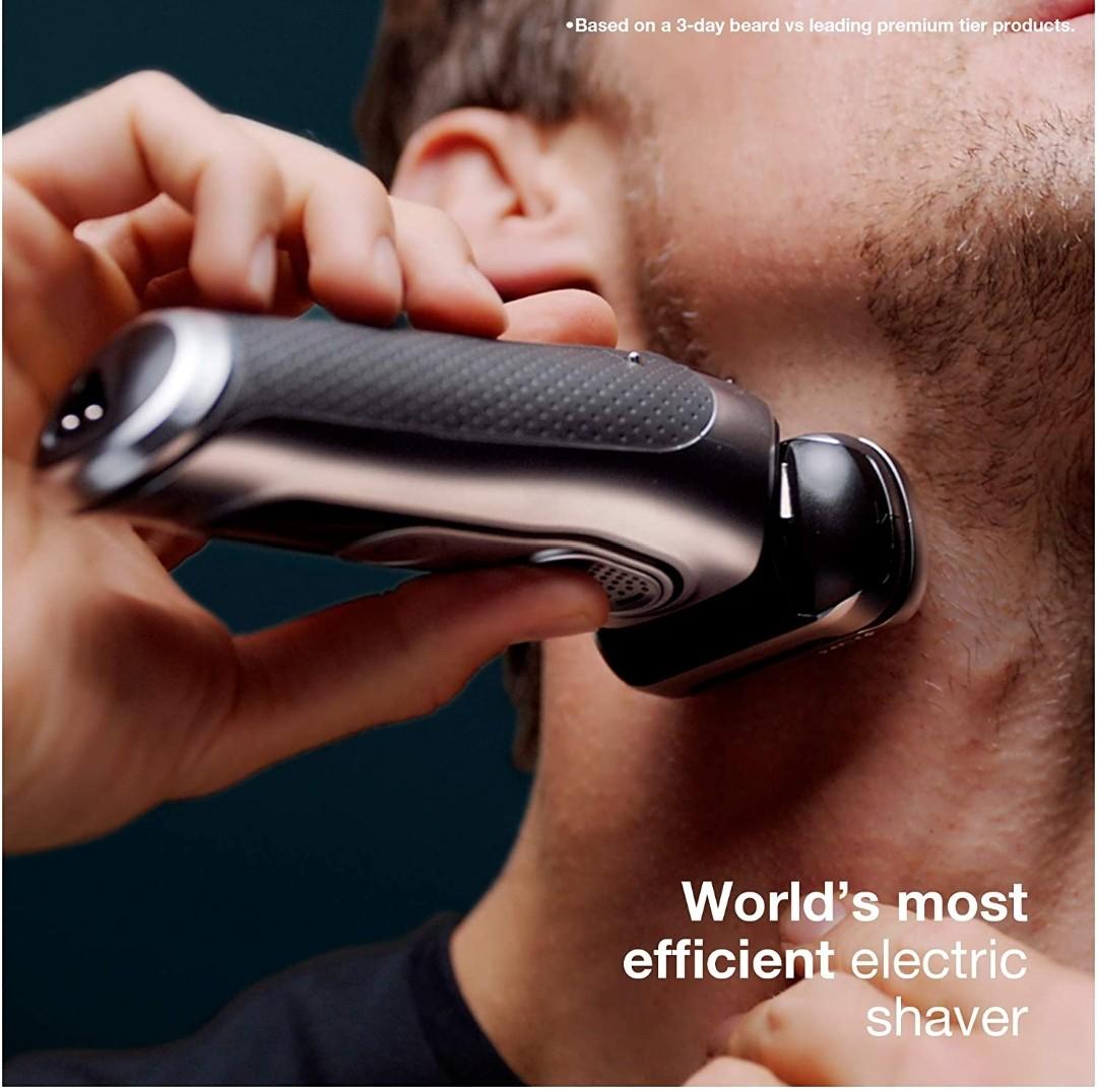Braun Electric Razor for Men, Series 9 , Precision Beard Trimmer,  Rechargeable, Cordless, Wet  Dry Foil Shaver, Clean  Charge Station   Leather Travel Case, Silver, Beauty  Personal Care, Men's