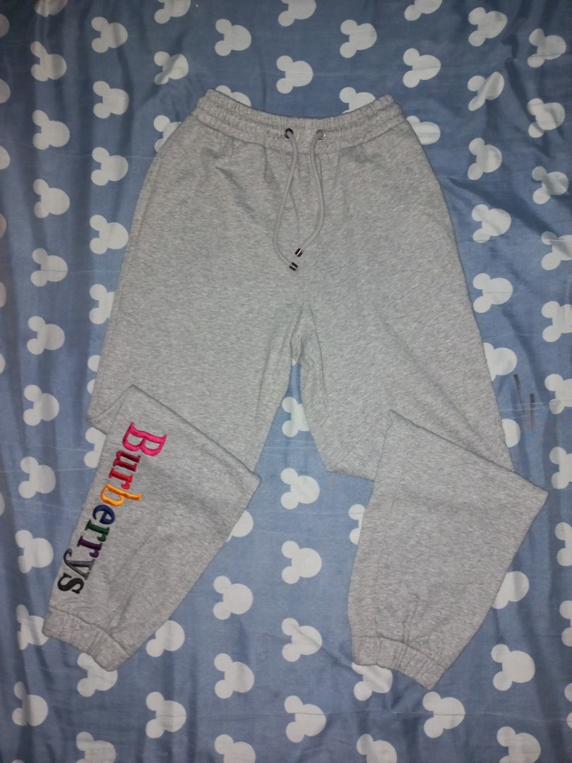 burberry spellout rainbow sweatpants, Men's Fashion, Bottoms, Joggers on  Carousell