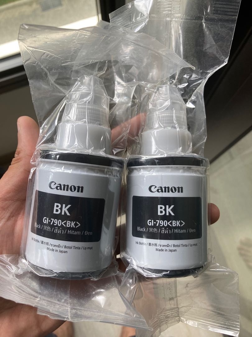 2 bottles of Canon GI790 Black Ink, Computers & Tech, Printers