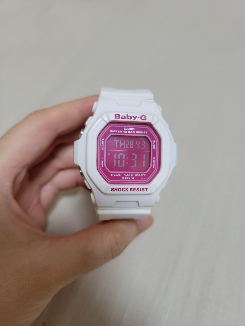 CASIO baby-G 3286 白粉色女裝手錶電子錶, 名牌, 手錶- Carousell