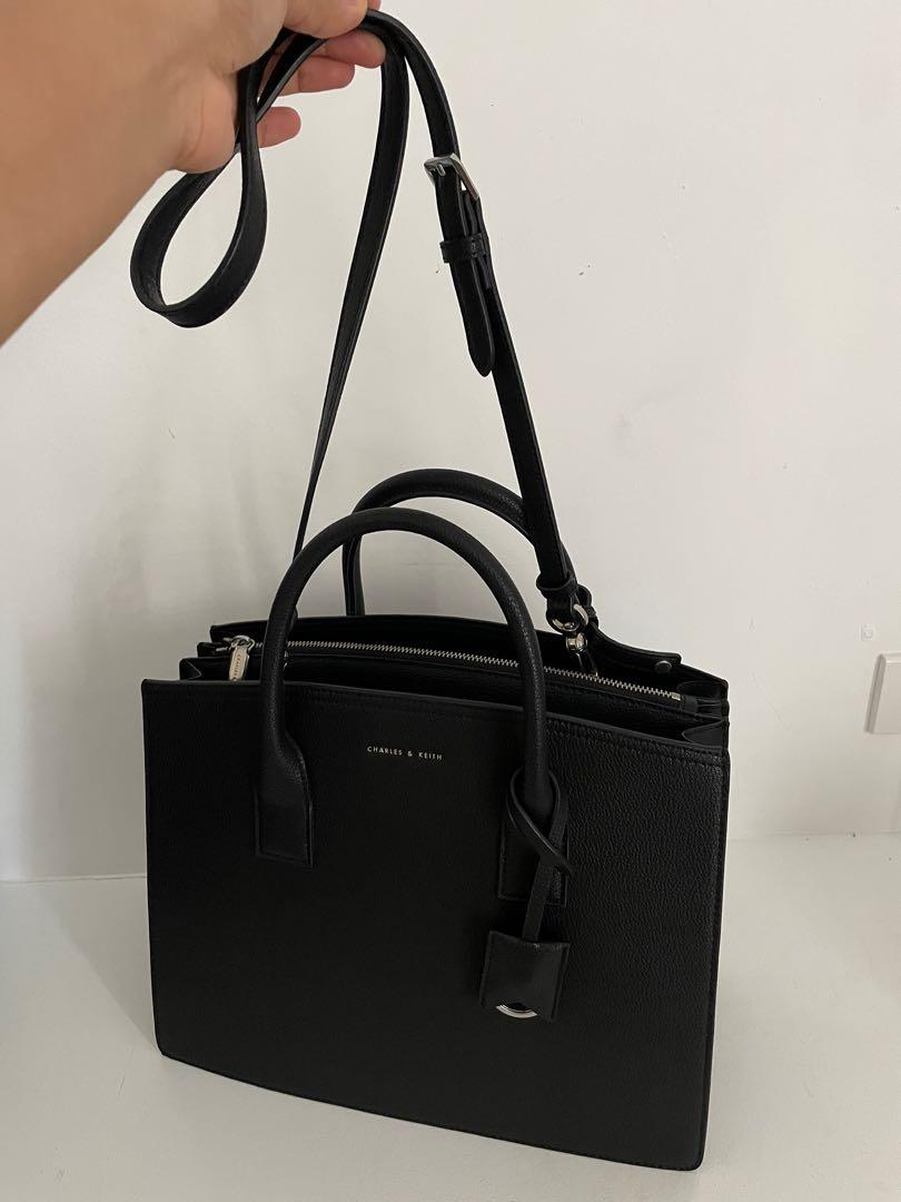 Charles and Keith Black Office Bag, Women's Fashion, Bags & Wallets ...