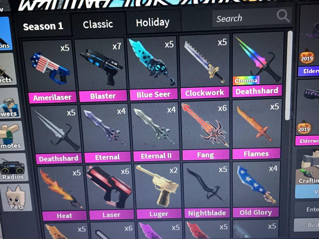 Selling - Selling MM2 Godlies AND Corrupt in bulk $450 On sale