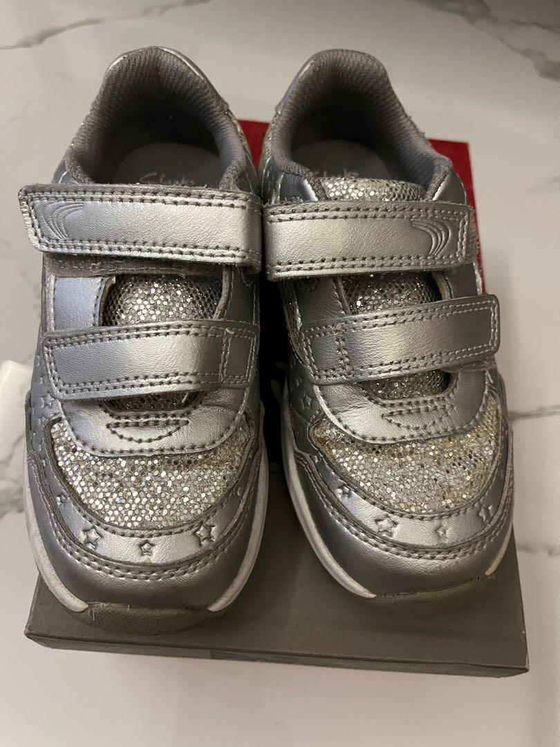 Clarks Piper Play Inf Silver Leather