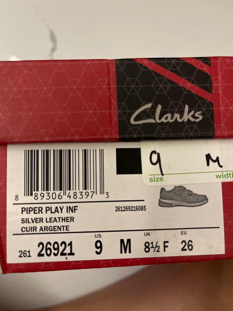 Clarks Piper Play Inf Silver Leather