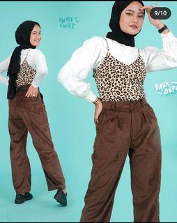 Corduroy Pants Brown Ikat Iket