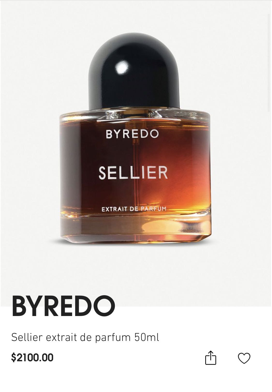 包DHL速遞BYREDO Sellier extrait de parfum 50ml EDP 香水, 美容