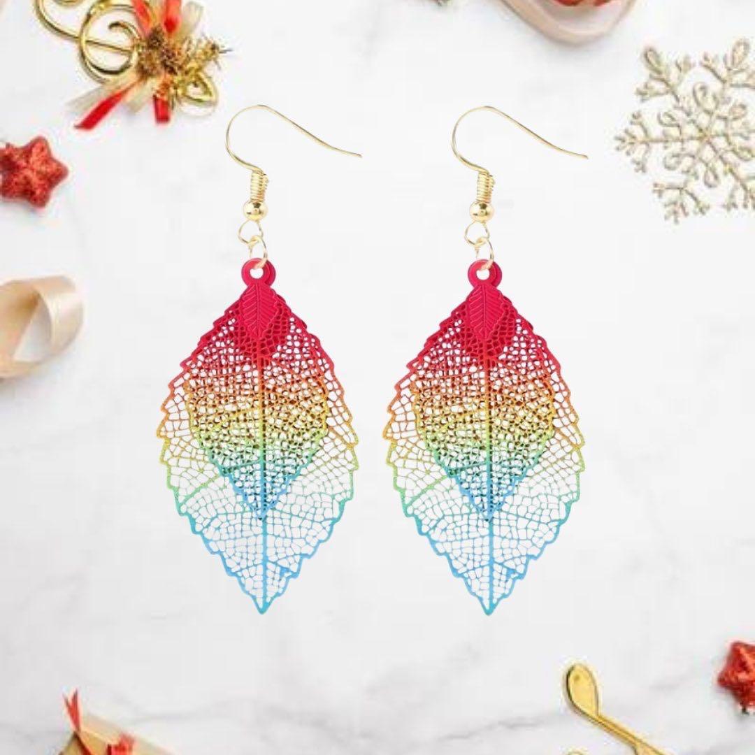 Double hotsell leaf earrings