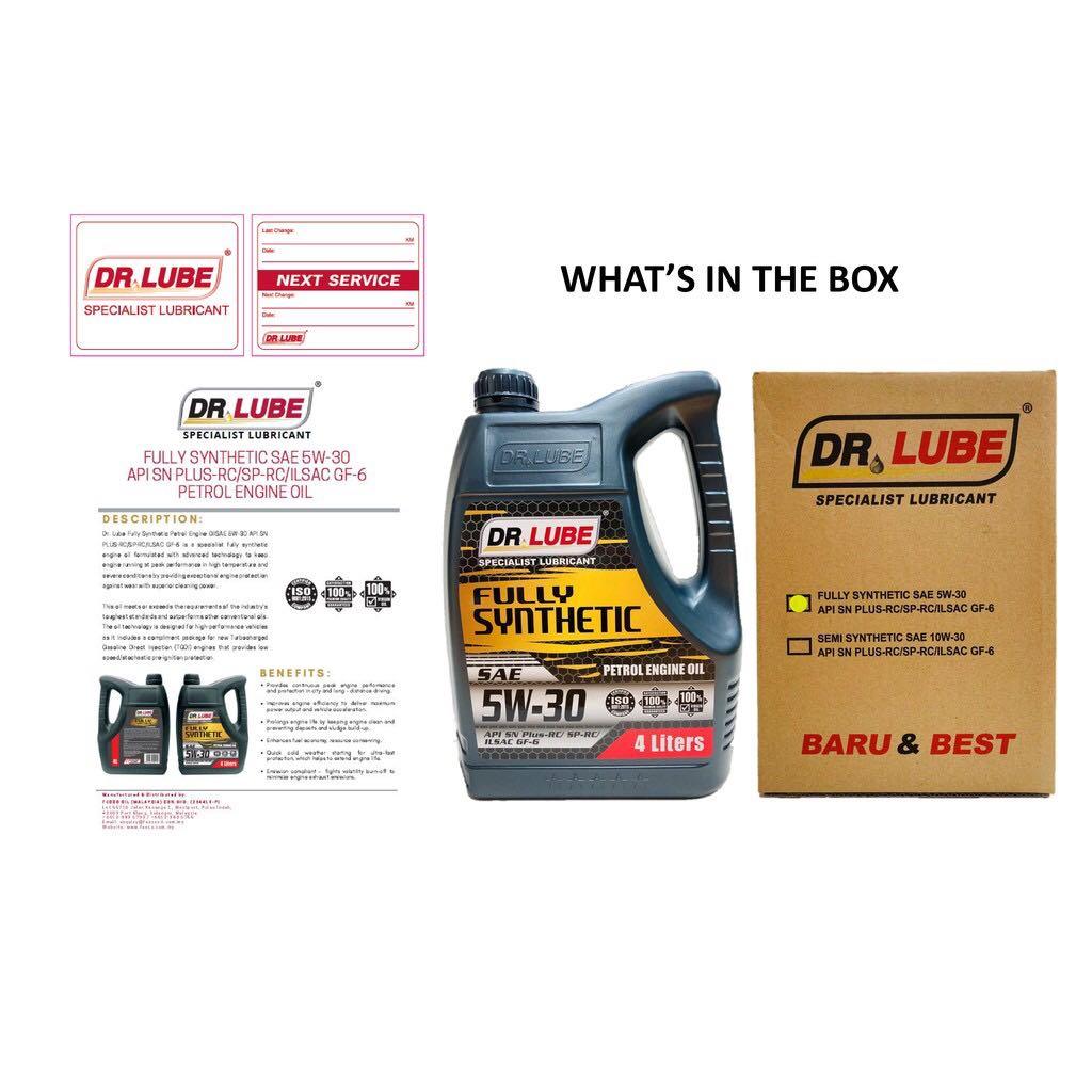 Dr Lube Engine Oil 5W30 Fully Synthetic, Auto Accessories on Carousell