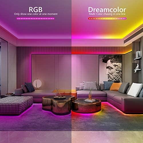 DreamColor LED Strip Lights, TASMOR 16.4ft RGBIC Smart WiFi Light