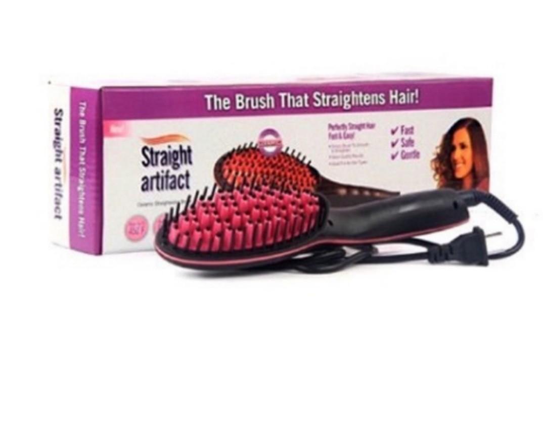 Effective Fast Straight Ceramic Brush Hair Straightener Beauty
