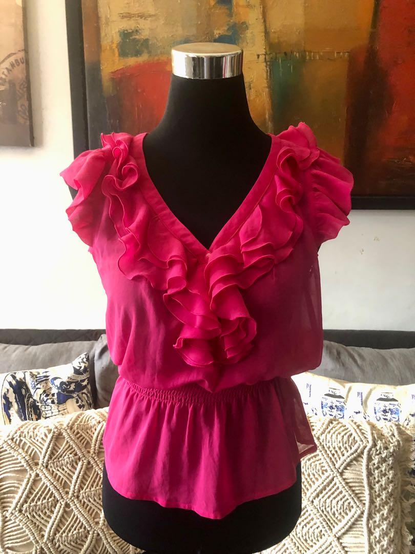 hot pink chiffon shirt