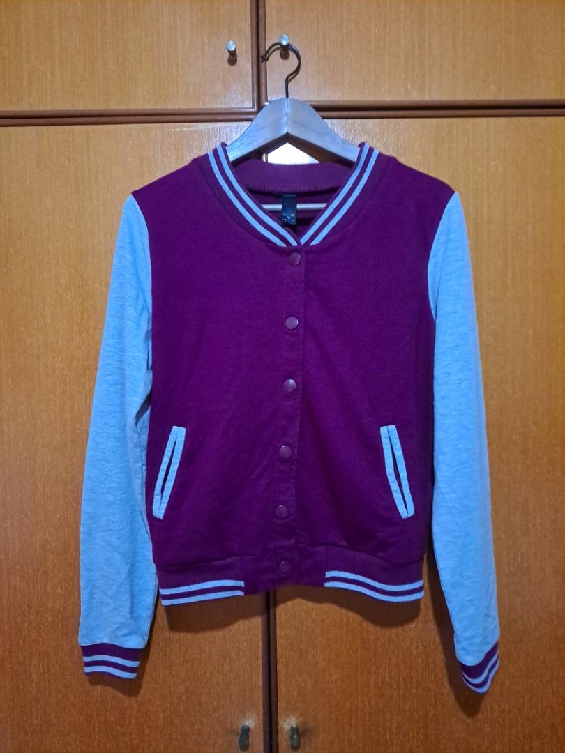 factorie purple varsity jacket, Women's Fashion, Coats, Jackets and
