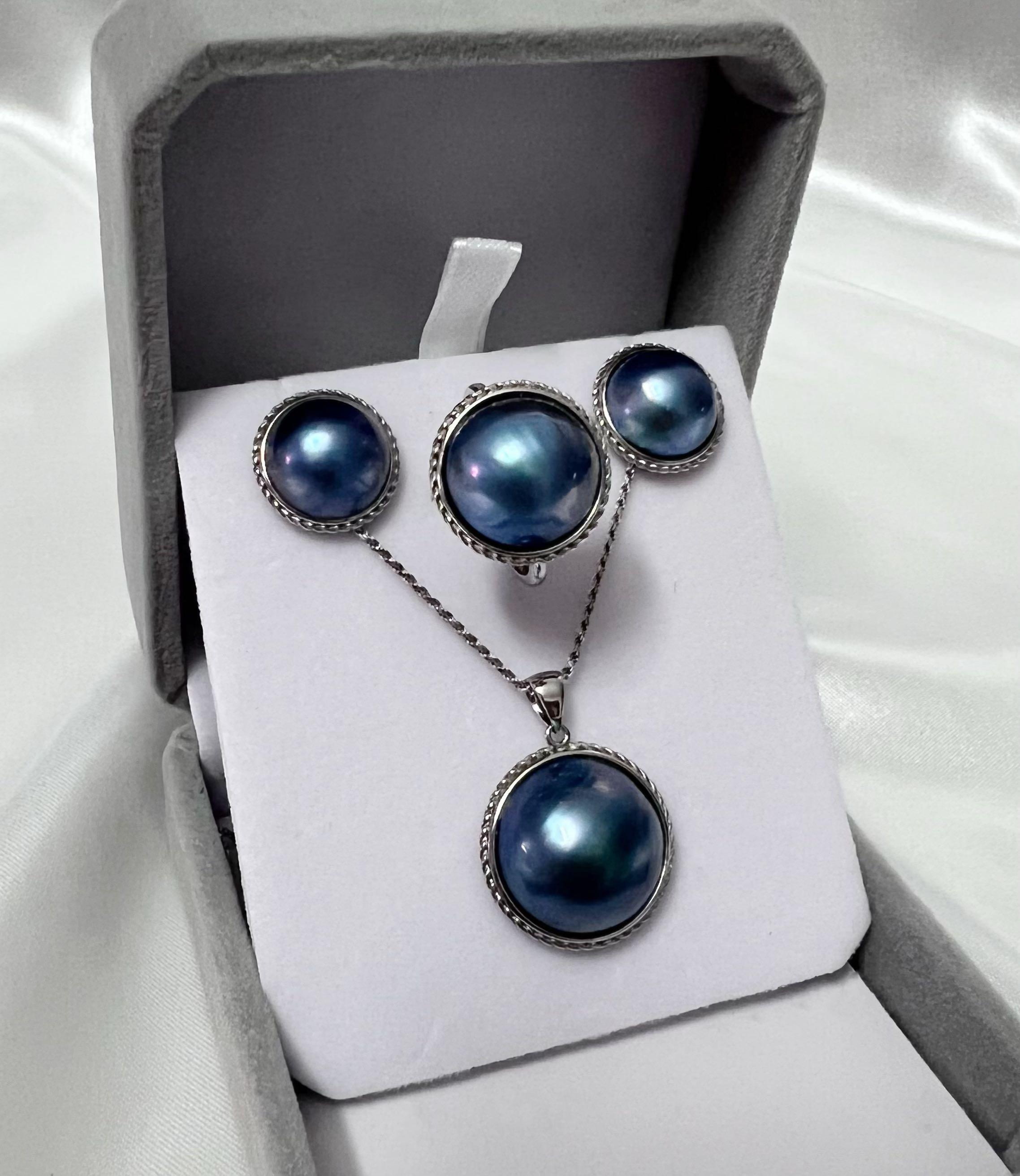 Real blue pearl earrings new arrivals