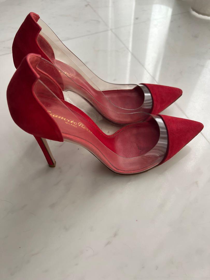 Gianvito rossi red suede pumps store
