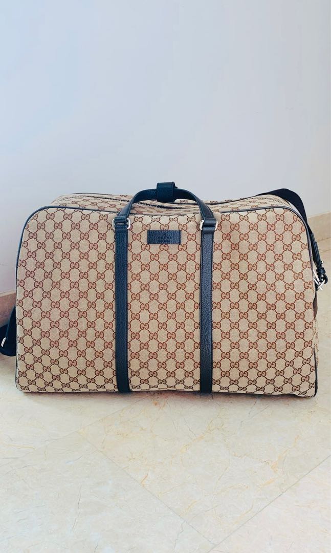 Gucci monogram duffle bag best sale