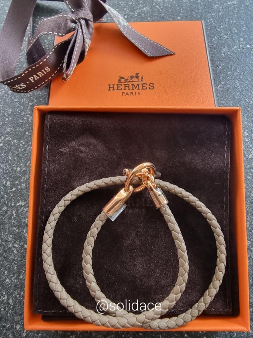 Hermès Dark Grey Leather Gold Plated Kelly Double Tour Bracelet Hermes