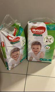 Huggies ultra soft diapers L size - Tape