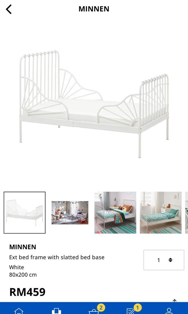 Ikea Minnen Kids bed w/ mattress , Furniture & Home Living, Bedding