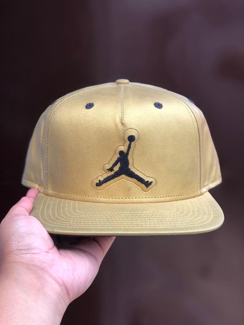 gold jordan hat