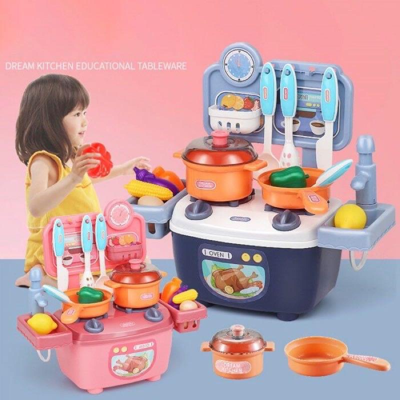 KITCHEN SET TOY WITH WATER FUNCTION SINK FRUITS AND VEGETABLES SET TOY