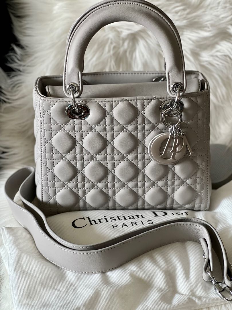 Lady Dior Matte Gray, Luxury, Bags & Wallets On Carousell