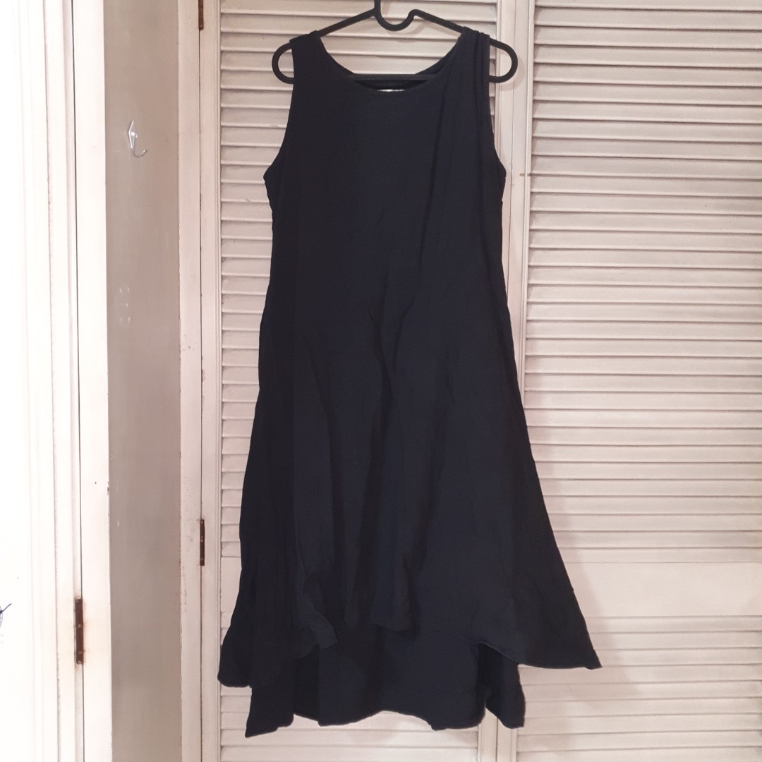 Long Black Linen Dress, Women's Fashion, Dresses & Sets, Dresses on ...
