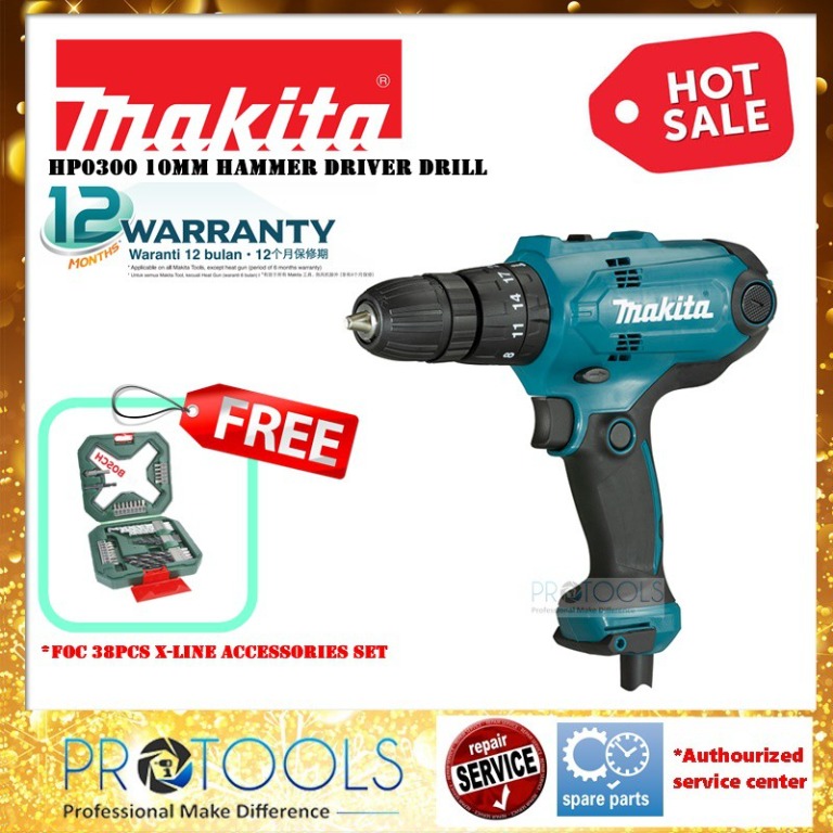 MAKITA HP0300 10MM HAMMER DRIVER DRILL - 1YEAR WARRANTY, Furniture ...