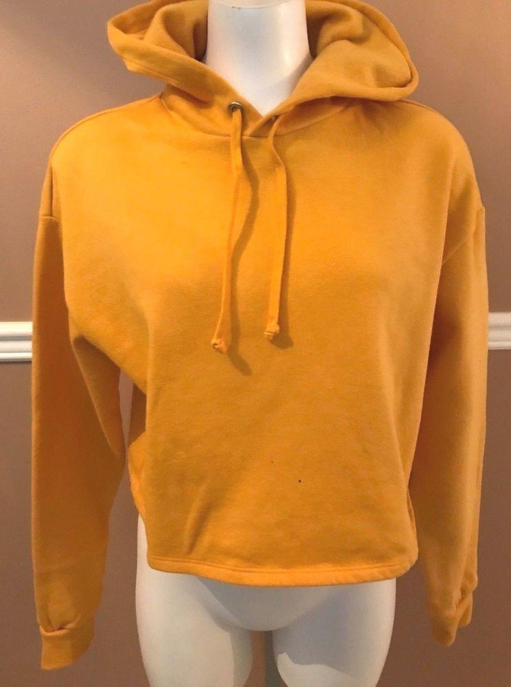 Yellow cropped hoodie h&m clearance