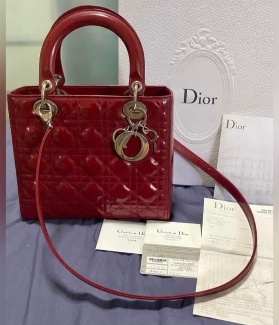 Lady Dior Medium Cherry Red  Designer WishBags